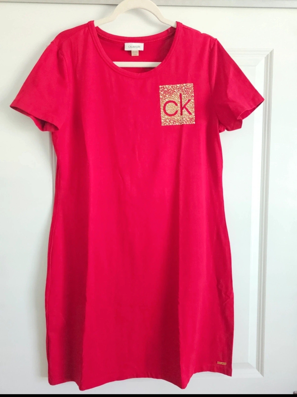 Calvin Klein Hot Pink Logo T-Shirt Dress